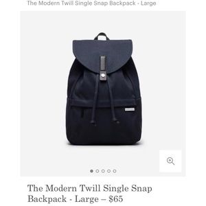 Everlane Modern Twill Single Snap lrg backpack